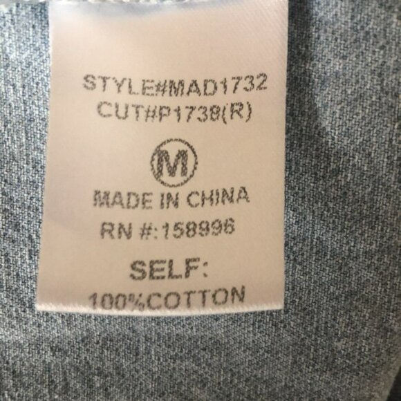 👛 (ANY 2/$35) AARON & AMBER Blue Denim Long Sleeved Tiered Dress - Picture 7 of 9